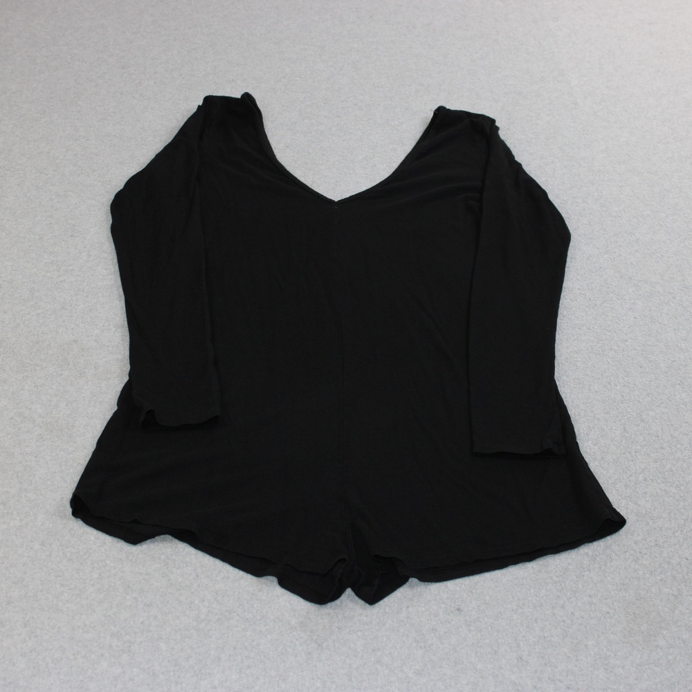 Groceries Romper Women Small Black Long Sleeve Hemp Organic Cotton Sustainable